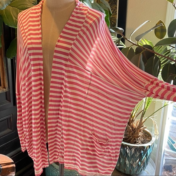 Pete & Greta by Johnny Was soft open front oversized dolman t-shirt cardigan - Picture 2 of 13